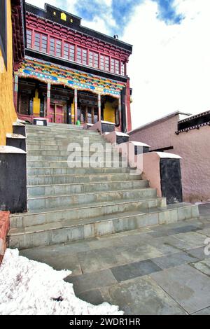 Thiksey Buddhist Monastery, Leh, Ladakh, Kashmir, India, Asia Stock Photo