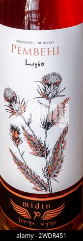 Midin Pembehi rose wine  from Midin, Sirnak in Midin Şarapçılık winery Southeastern Turkey Stock Photo