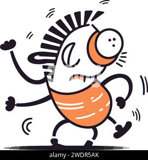 Funny cartoon bug. Vector illustration. Isolated on white background. Stock Vector
