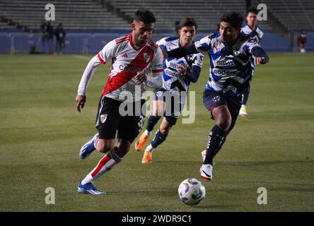 Non Exclusive: January 17, 2024,Dallas, Texas, USA: River Plate midfielder Santiago Simon  (L) in action during the friendly international soccer game Stock Photo