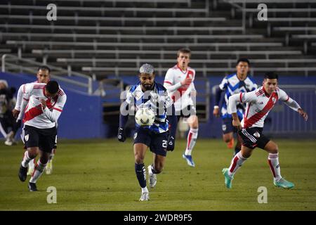Non Exclusive: January 17, 2024,Dallas, Texas, USA: Monterrey forward Rodrigo Aguirre Soto (C)   in action during the friendly international soccer ga Stock Photo
