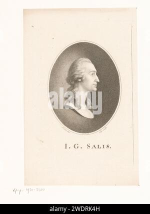 PortraT van Johann Gaudenz, Freiherr von Salis-Seewis, Johann Heinrich Lips, after Christian Gottlob Richter, 1800 print   paper  historical persons. writer, poet, author Stock Photo