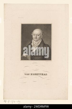 Portrait van Franz Ludwig von Hornthal, Johann Georg Nordheim, 1840 - 1855 print Printed at the top left MS C. L. No 756.  paper etching historical persons. book Stock Photo