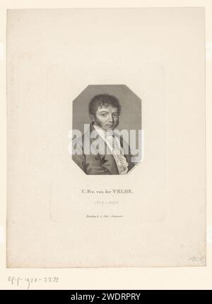 Portrait of Carl Franz van der Velde, Hans Rudolf Rahn, 1829, print ...