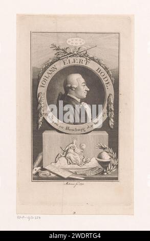 Portrait of Johann Elert Bode, Paul Malvieux, 1791 print  Germany paper engraving / etching historical persons Stock Photo