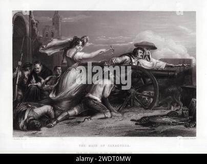 The Maid of Saragossa (1861) by William Greatbach (1802-1855) after Sir David Wilkie (1785-1841) Stock Photo