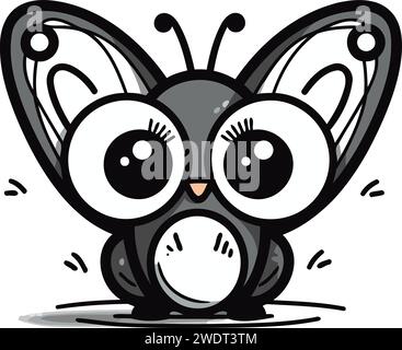 Cute Butterfly Cartoon Mascot Character. Vector Illustration. Stock Vector