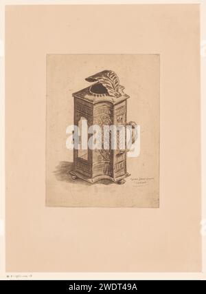 Lantaarn, Henri Charles Guérard, 1876 print   paper etching lantern Stock Photo