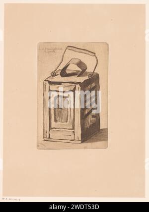 Lantaarn, Henri Charles Guérard, 1876 print   paper etching lantern Stock Photo