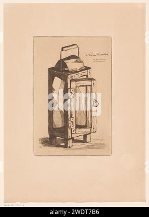 Lantaarn, Henri Charles Guérard, 1876 print   paper etching lantern Stock Photo