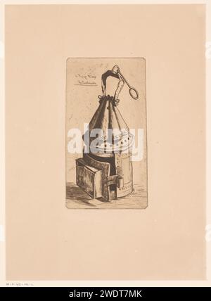 Lantaarn, Henri Charles Guérard, 1876 print   paper etching lantern Stock Photo