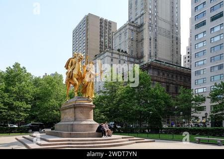 The Sherman Memorial (Sherman Monument), a sculpture group honoring William Tecumseh Sherman Stock Photo