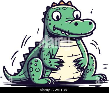 How to draw Cartoon Crocodile - YouTube