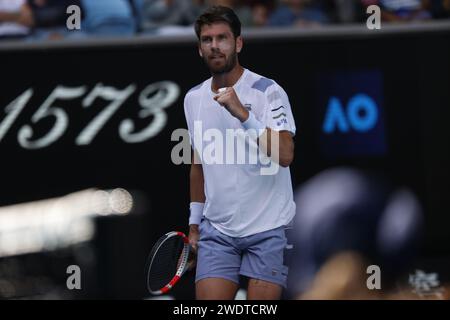 Melbourne, Australia. 22nd Jan, 2024. Cameron Norrie (GBR) in action during their round four singles match against Alexander Zverev (GER) during Australian Open, International Tennis match in Melbourne, Australia, January 22 2024 Credit: Independent Photo Agency/Alamy Live News Stock Photo