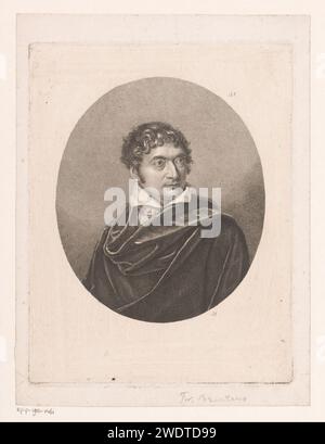 Portrait van Franz von Brentano, Ludwig Emil Grimm, 1800 - 1844 print   paper etching historical persons Stock Photo