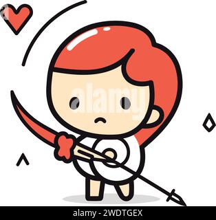 Valentines day   Cupid with bow and arrow vector Stock Vector