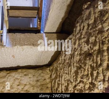 Egypt, Fayum region, El Lahun, pyramid of Sesostris II, ancient stone block used to close the tomb. Stock Photo