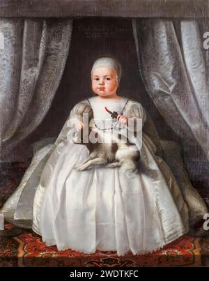 Charles II of England (1630-1685), as a baby, portrait painting in oil on canvas, 1630 Stock Photo