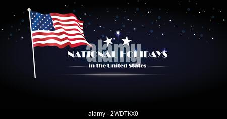 NATIONAL HOLIDAYS in the United States Stock Vector