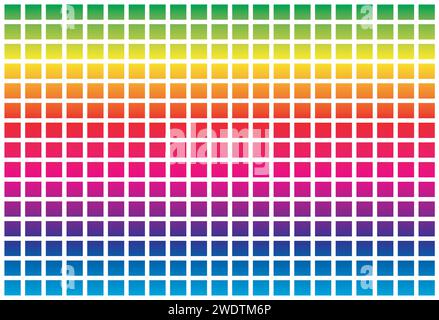 abstract background with different colors of green yellow red orange blue and purple  squares Stock Vector