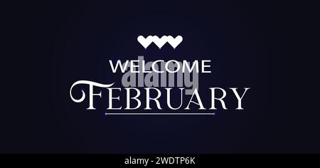 Welcome february amazing text illustration design Stock Vector