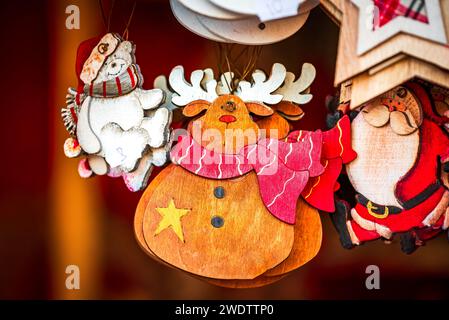 Sibiu, Romania. Christmas Market decorations, winter holiday travel scenics. Stock Photo