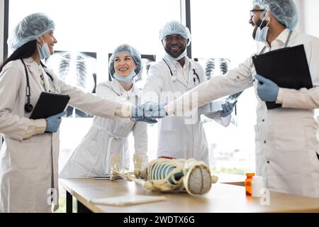 Multinational conference of doctors in a modern clinic. Stock Photo