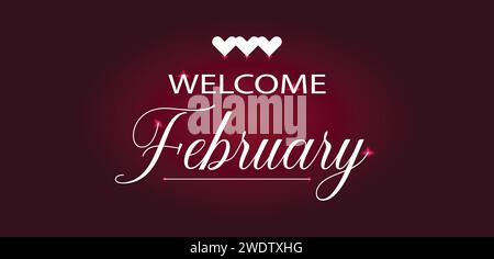 Welcome february amazing text illustration design Stock Vector