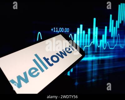 Konskie, Poland - January 21, 2024: Welltower company logo displayed on mobile phone screen Stock Photo