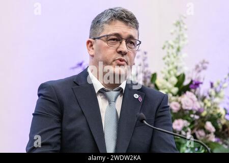 London, UK. 22nd Jan, 2024. The annual City Hall Holocaust Memorial Day service, a joint event with the Mayor of London, London Assembly, Holocaust Educational Trust and the Holocaust Memorial Day Trust commemorates victims of the Holocaust and provides a time of reflection for those affected by more recent genocides. Credit: Imageplotter/Alamy Live News Stock Photo