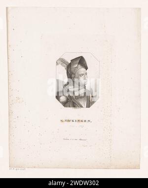 Portrait van Franz von Sickingen, Ludwig Buchhorn, 1818 - 1832 print  Print Maker: Berlin Publisher: Zwickau paper engraving historical persons. armour Stock Photo