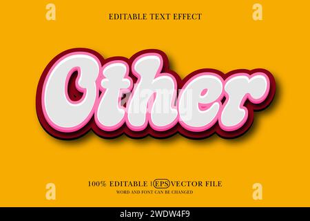 Text effect with editable Other 3D style Stock Vector
