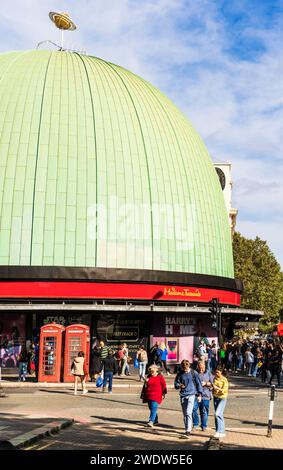 Madame Tussauds' wax museum in Marylebone Road, with the picturesque blue dome, London, England, United Kingdom. Stock Photo