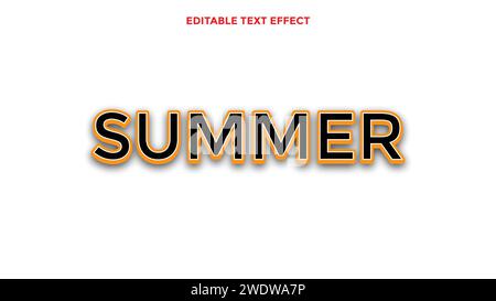Editable text style effect - retro summer text in grunge style theme. vector illustration. Stock Vector