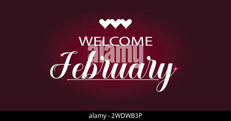 Welcome february amazing text illustration design Stock Vector