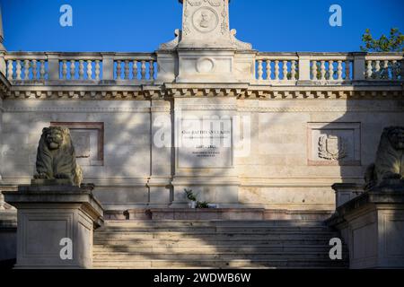 mausoleum Grof Batthyany Lajos 1807-1849 Kerepesi Cemetery Fiume Road National Graveyard Budapest, Hungary Founded in 1847, a national pantheons and m Stock Photo