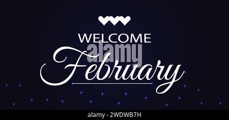 Welcome february amazing text illustration design Stock Vector