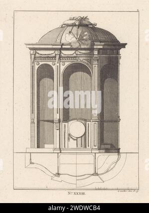 Confessional, Johann Thomas Hauer, 1780 print Design and map of a