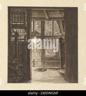 Interior of the house of Rembrandt, widow Dietrich, Christiaan Josi, after Rembrandt van Rijn, 1817 - 1821 print  London paper etching interior of the house Stock Photo