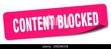 content blocked sticker. content blocked rectangular label isolated on white background Stock Vector