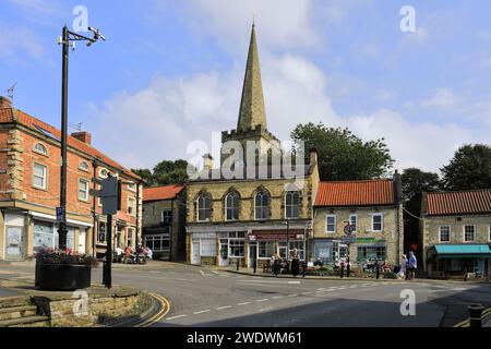 Summer view over the market place in Pickering town, North Yorkshire, England; UK Stock Photo