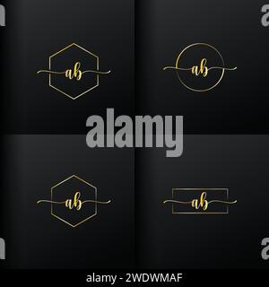 Creative professional A B logo templateluxury logo Stock Vector