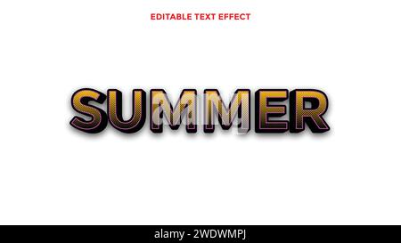 Editable text style effect - retro summer text in grunge style theme. vector illustration. Stock Vector