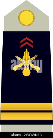 Shoulder pad military officer insignia of the France LIEUTENANT Stock Vector