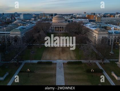 Great Dome of Massachussets Institute of Technology MIT aerial view, Cambridge, Massachusetts MA, USA Stock Photo