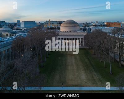 Great Dome of Massachussets Institute of Technology MIT aerial view, Cambridge, Massachusetts MA, USA Stock Photo