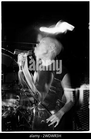 A very young Skin of the band Skunk Anansie at Bristol Bierkeller in Bristol, England Uk on 30 January 1995. Photo: Rob Watkins  INFO: Skunk Anansie, formed in 1994, is a British rock band fronted by Skin. Their dynamic sound blends rock, alternative, and punk elements. Hits like 'Weak' and 'Hedonism' showcase Skin's emotive vocals, contributing to the band's influential presence in the '90s alternative rock scene. Stock Photo