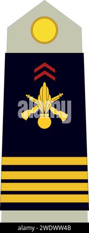 Shoulder pad military officer insignia of the France COMMANDANT Stock Vector