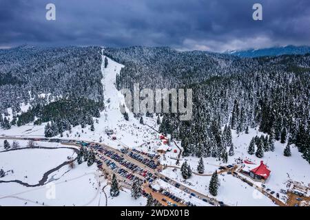 Pertouli Ski Center, Pyli Municipality, Trikala, Thessaly, Greece Stock Photo