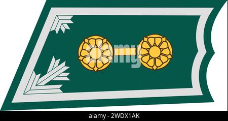 Shoulder pad military officer insignia of the Finland army YLILUUTNANTTI (SENIOR LIEUTENANT) Stock Vector